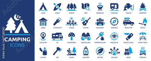 Photographie Camping icon set
