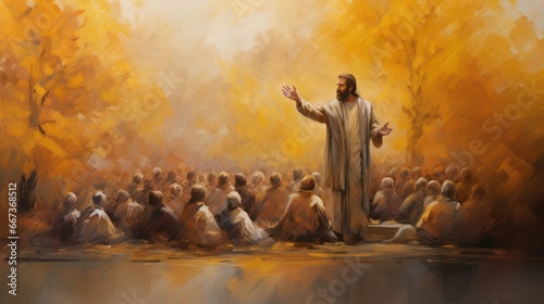 Illustration of Jesus teaching his followers