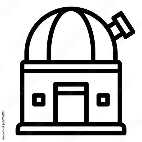 Observatory black outline icon