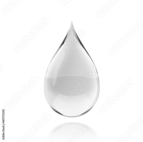 Sparkling clear water drops on a white background