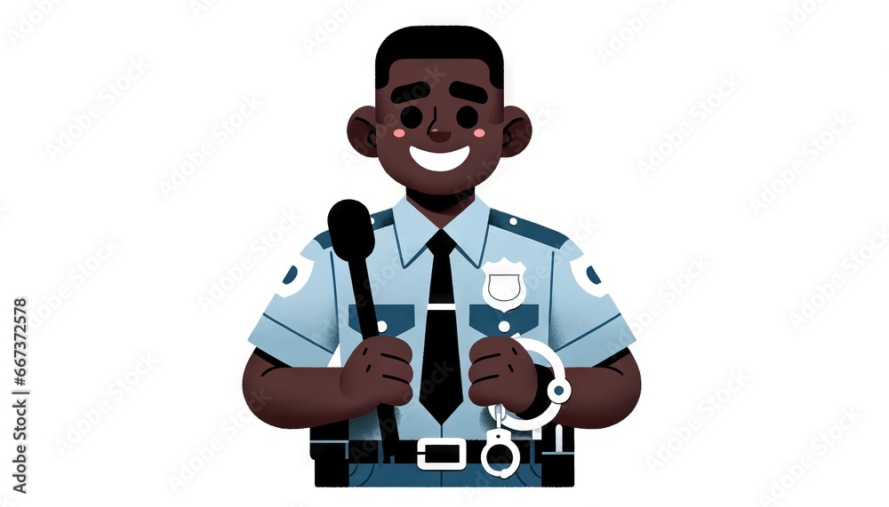 Male police officer (cop) doing law enforcement stuff like protecting ...