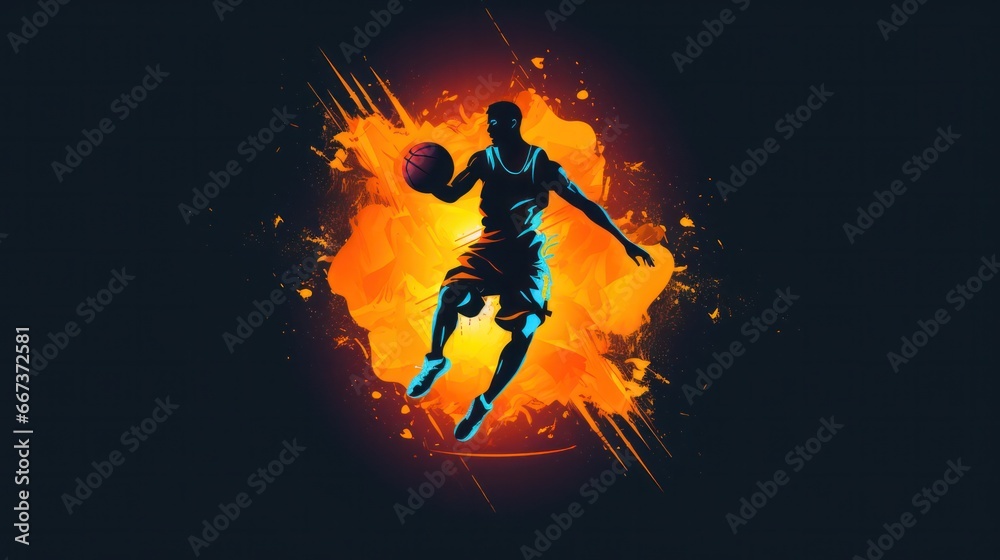 Naklejka premium illustration of Basketball Player in Action