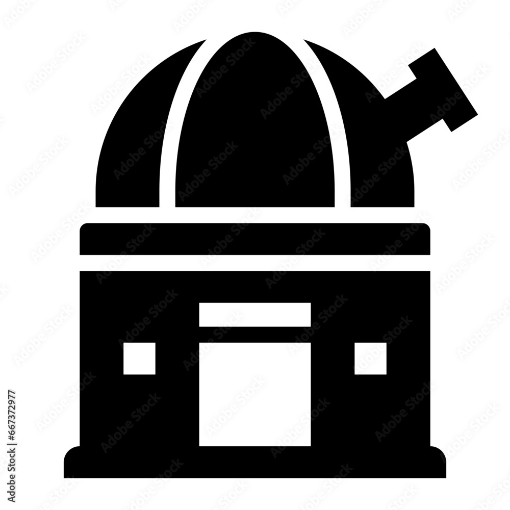 Observatory black solid glyph icon Observatory black solid glyph icon