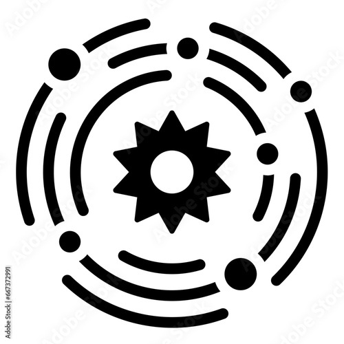 Solar System black solid glyph icon