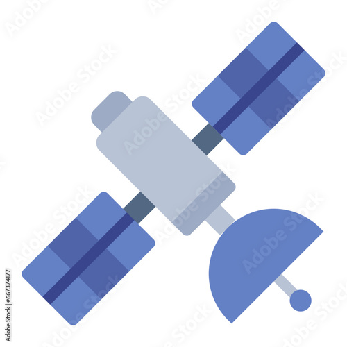 Satellite color flat icon