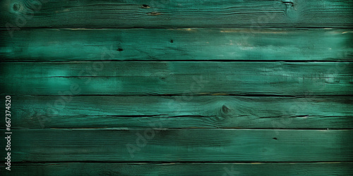 Textura de unos tablones de madera pintados de color verde, desgastados