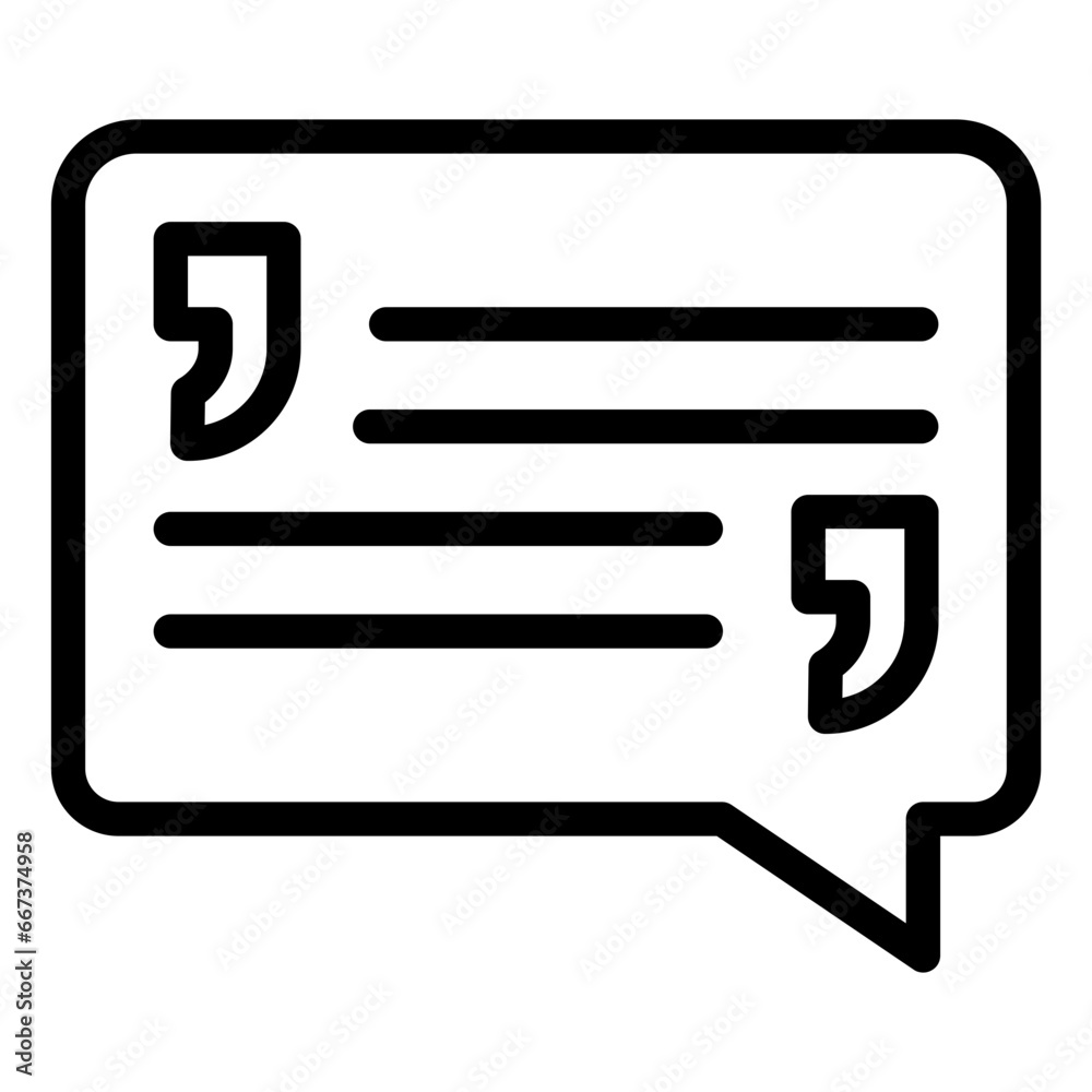 Testimonial black outline icon Testimonial black outline icon