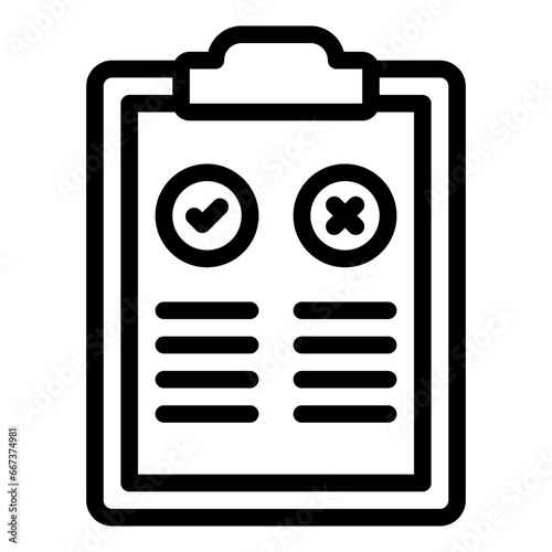 Pros and Cons black outline icon