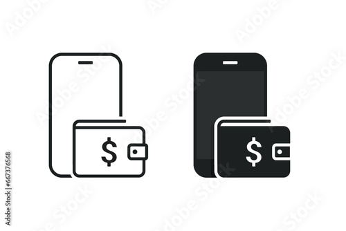 Mobile phone e wallet. Illustration vector