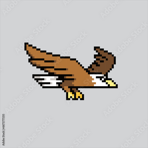 Pixel art illustration eagle. Pixelated eagle. eagle bird pixelated for the pixel art game and icon for website and video game. old school retro.