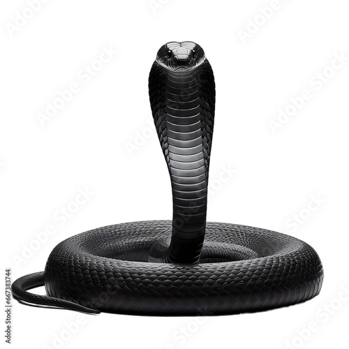 The Black Mamba Snake isolated a transparent background. generative AI