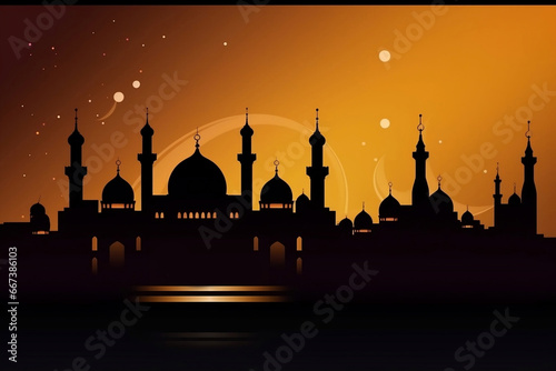 Islamic ramadan kareem card template generative ai photo