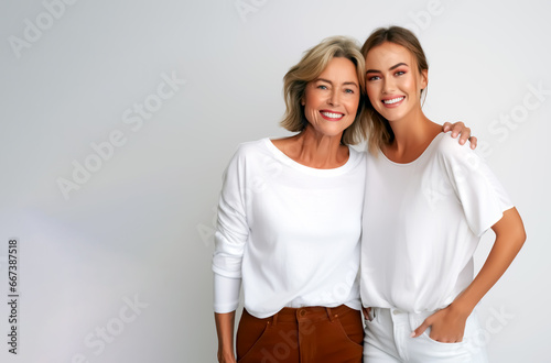 HAPPY LESBIAN COUPLE WITH AGE DIFFERENCE. legal AI photo