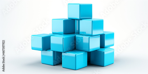 illustration of 3d cubes On white background