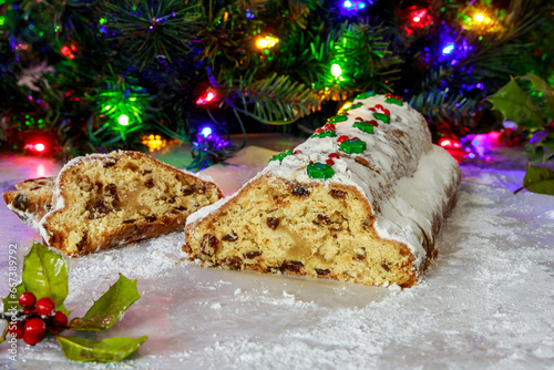 Christmas stollen made from marzipan in Germany, is a traditional Christmas cake.