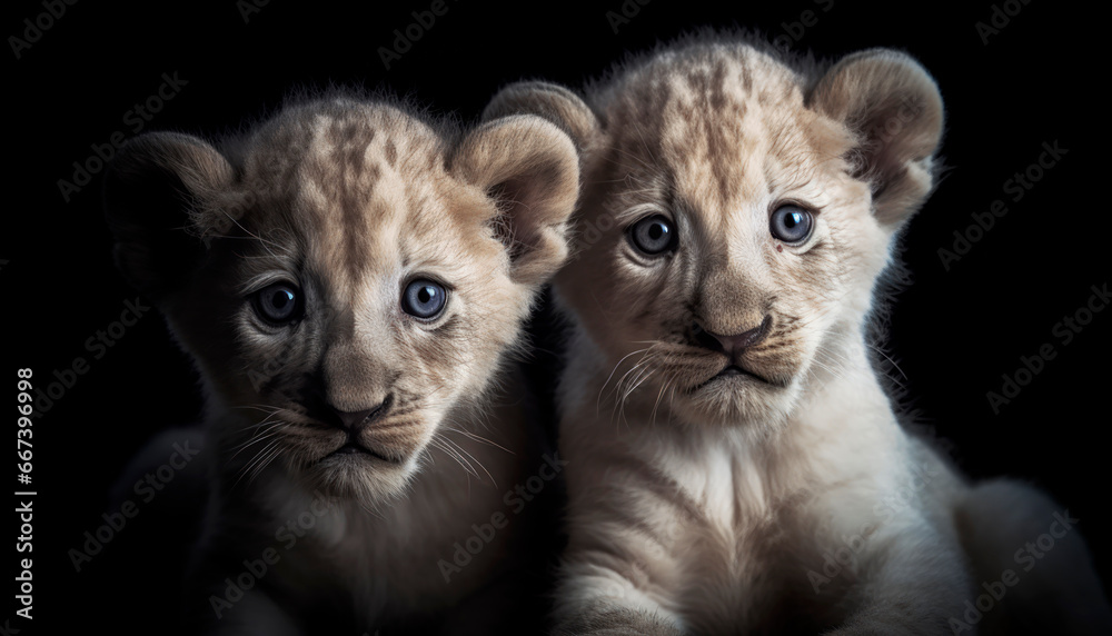 Obraz premium two lion cubs