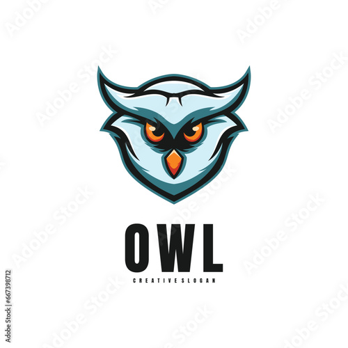 Illustration Head Owl Mascot Logo