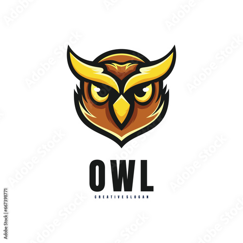 Illustration Head Owl Mascot Logo