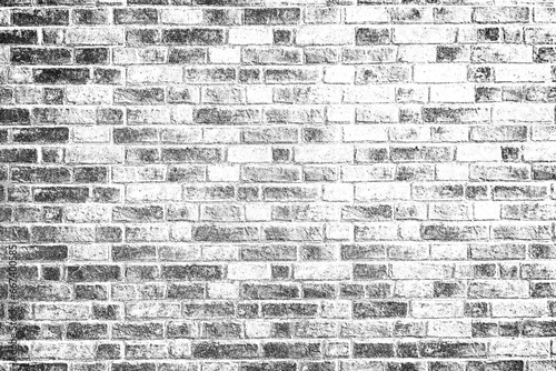 Grunge Black And White Texture of Brick. Dark Messy Dust Overlay Distress Background For Create Abstract Dotted