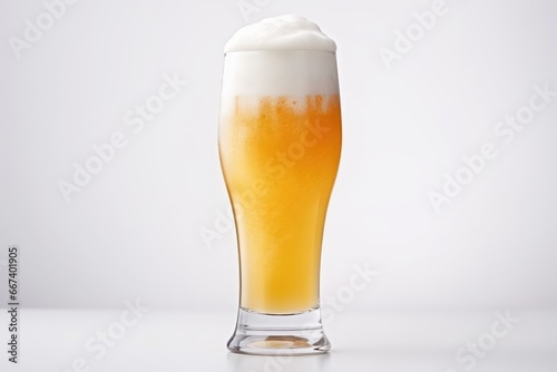 Beer glass, template, alcoholic beverage mockup on white background. Suitable for pub or bar menu design.