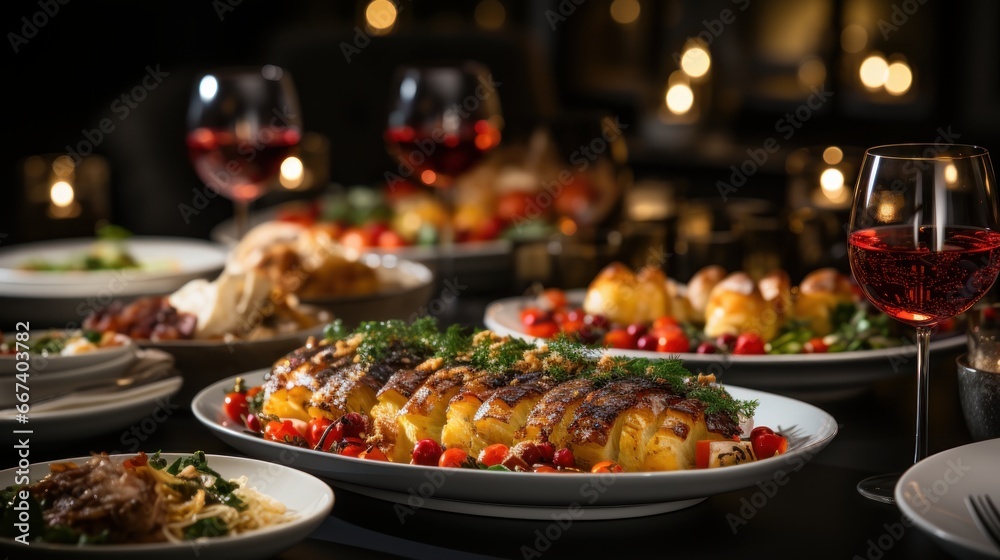 Obraz premium grilled meat with vegetables