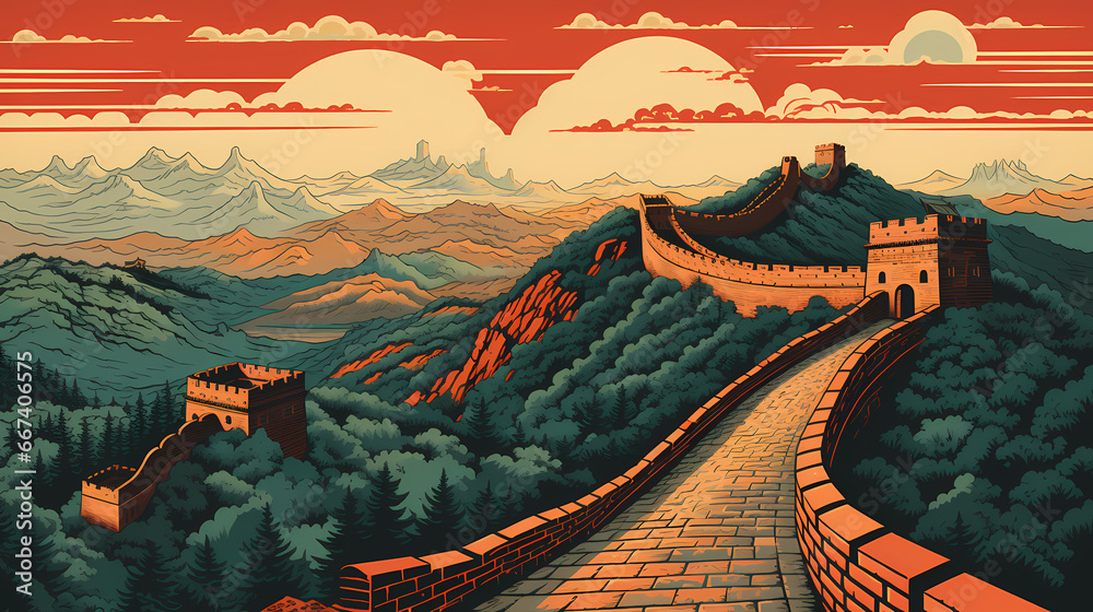 Great Wall of China background wallpaper poster PPT
