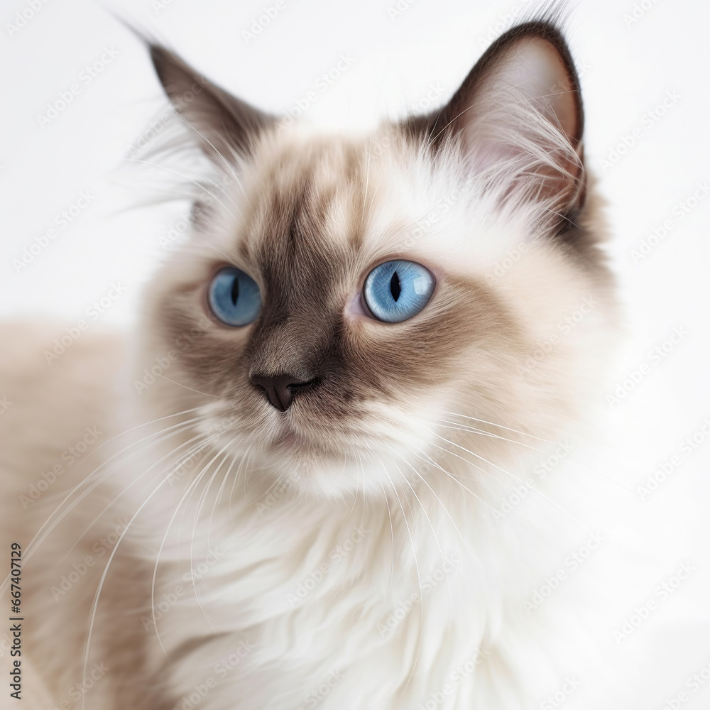 Elegant Siamese Cat in Studio Portrait,portrait of a cat