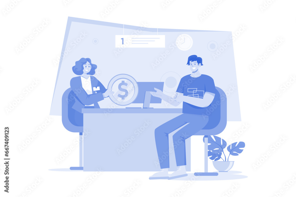 Bank Loan Successfully Illustration concept on white background Bank Loan Successfully Illustration concept on white background