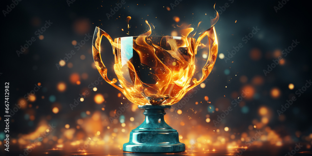 Champion golden trophy for winner Sport and cup award background Champion golden trophy for winner Sport and cup award background
