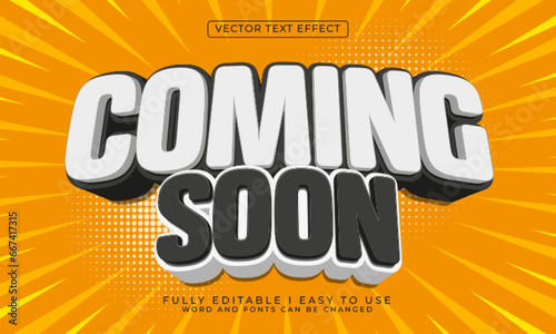 3d editable coming soon text effect style