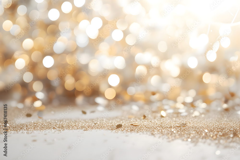 silver white and gold Abstract background with copy space, bokeh lights and glitter on wedding anniversary silver white and gold Abstract background with copy space, bokeh lights and glitter on wedding anniversary