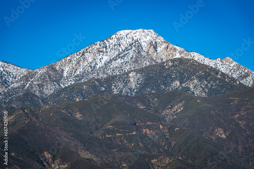 Snow-Dusted Peak in San Gabriel Mountains
