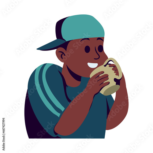 boy with coffee cup