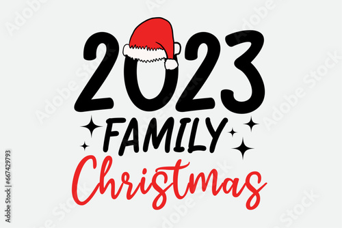 Funny Santa Hat Family Christmas 2023 T-Shirt Design