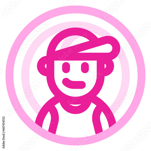Editable person wearing tanktop, baseball cap avatar vector icon. User, profile, identity, persona. Part of a big icon set family. Perfect for web and app interfaces, presentations, infographics, etc