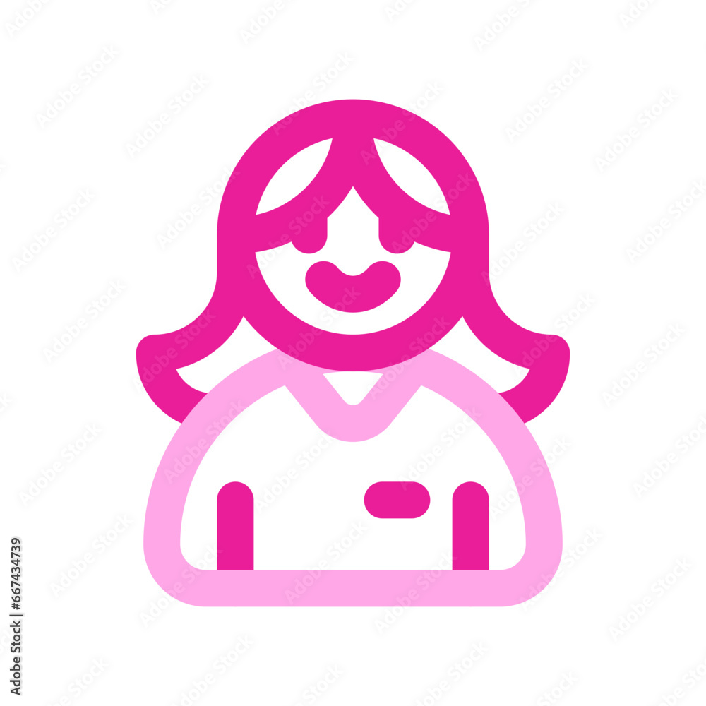 Obraz premium Editable female employee, person, user, worker, profession vector icon. Business, work, job, office. Part of a big icon set family. Perfect for web and app interfaces, presentations, infographics, etc