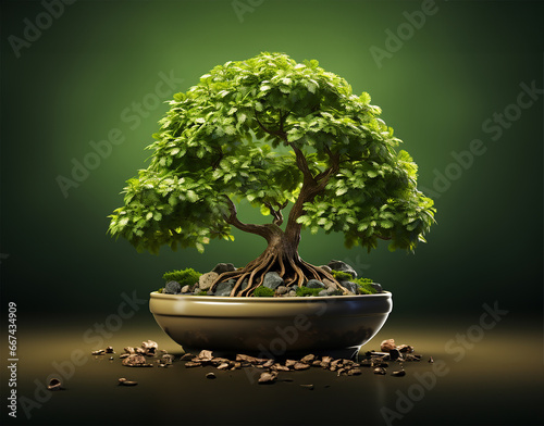 A robust green tree thriving in a pot  its lush foliage and strong branches symbolizing the prosperity and growth that arise from astute investments