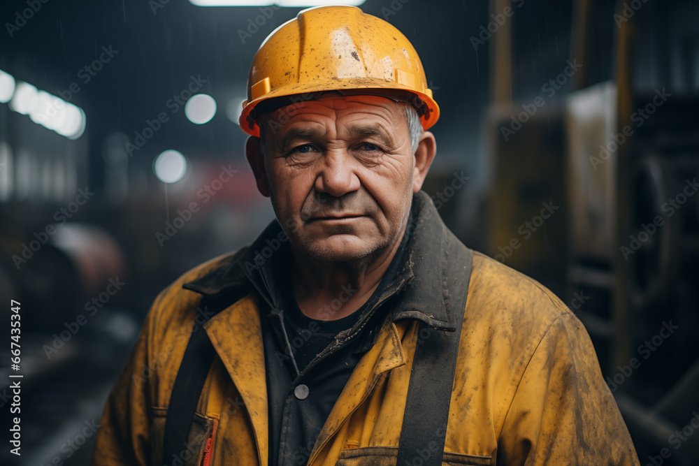 A happy male senior Asian worker in a factory A happy male senior Asian worker in a factory