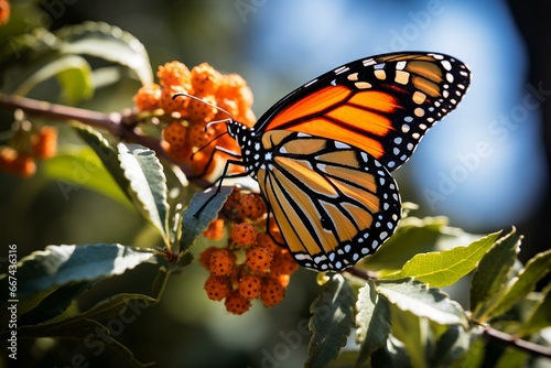 focused monarch butterfly. Generative AI