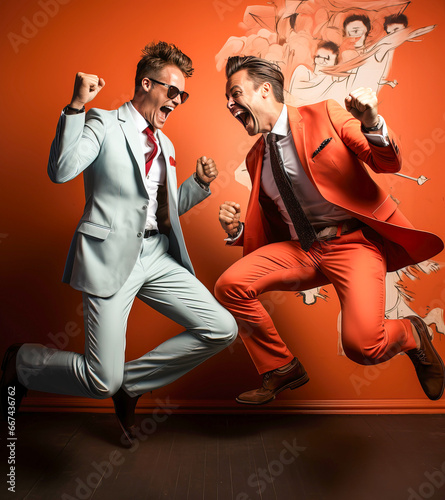 Eccentric people celebratin...