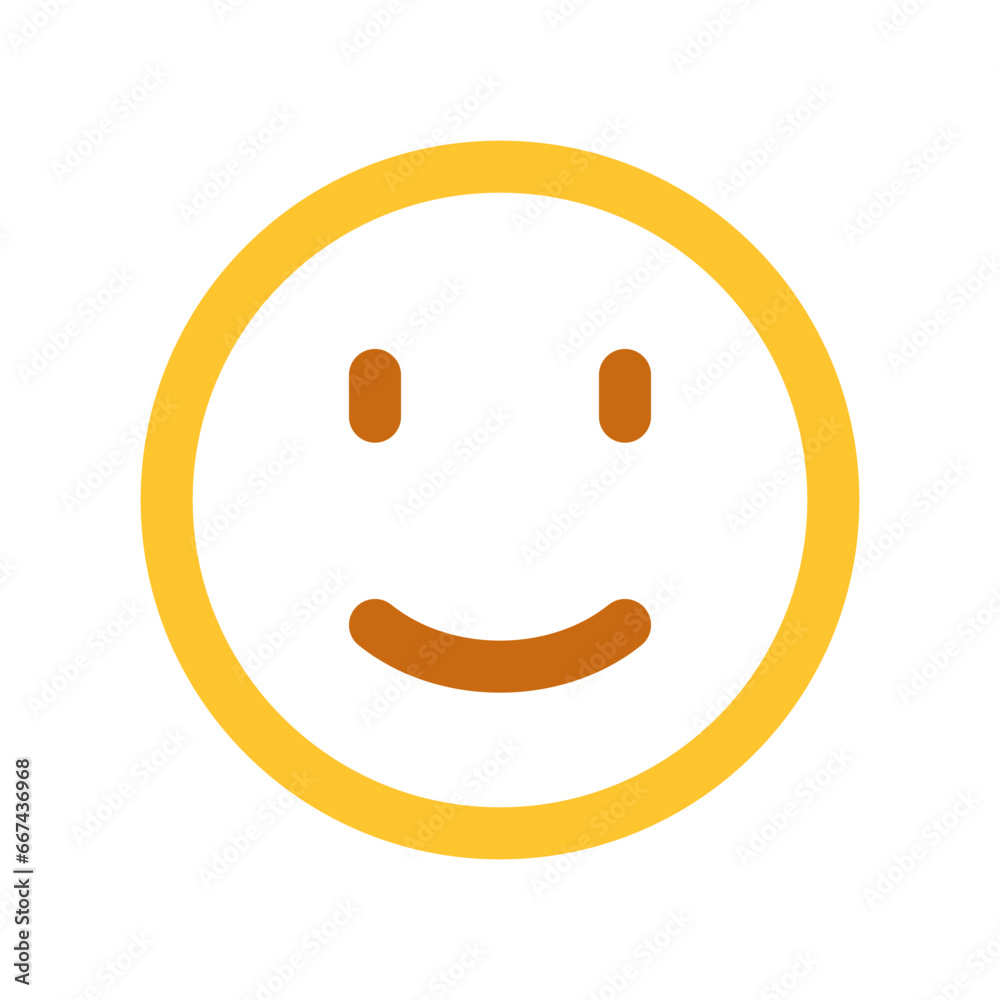 Fototapeta premium Editable slight smile expression emoticon vector icon. Part of a big icon set family. Part of a big icon set family. Perfect for web and app interfaces, presentations, infographics, etc
