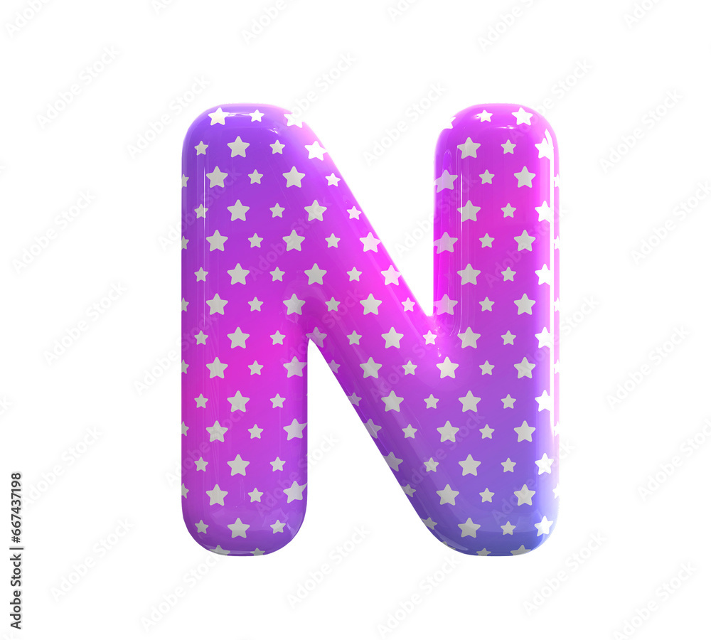 Purple Balloon Letter N