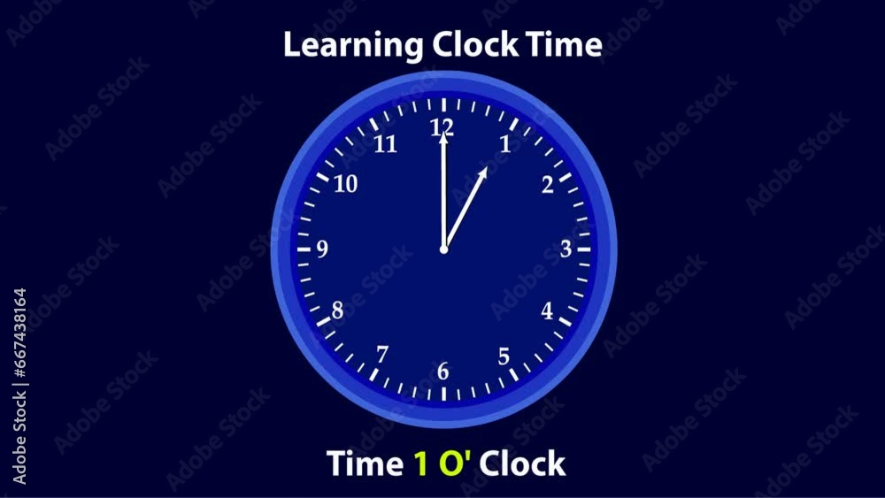 Learning clock time 1 o' clock to 7 o'clock video. Time is running out, speed arrow animation. Back to school. Clock is running fast. on blue table background. Concept of study, deadline, schedule. Learning clock time 1 o' clock to 7 o'clock video. Time is running out, speed arrow animation. Back to school. Clock is running fast. on blue table background. Concept of study, deadline, schedule.