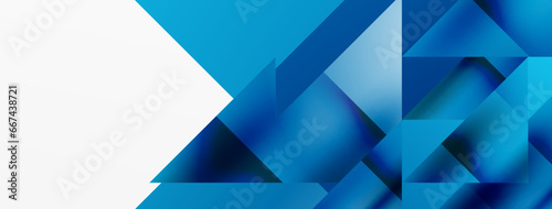 Vivid abstraction unfolds. Triangles in seamless harmony, composing dynamic geometric backdrop. Interplay of angles and hues forms captivating tapestry, evoking modernity and artistic allure