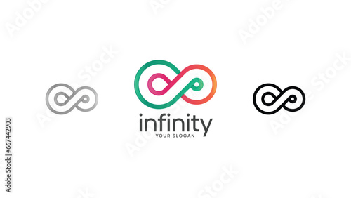 Infinite Possibilities: A Modern Pop-Style Logo Design in Vibrant Gradients, Perfect for Tech, Gaming, and Non-Profit Brands. Vector illustration