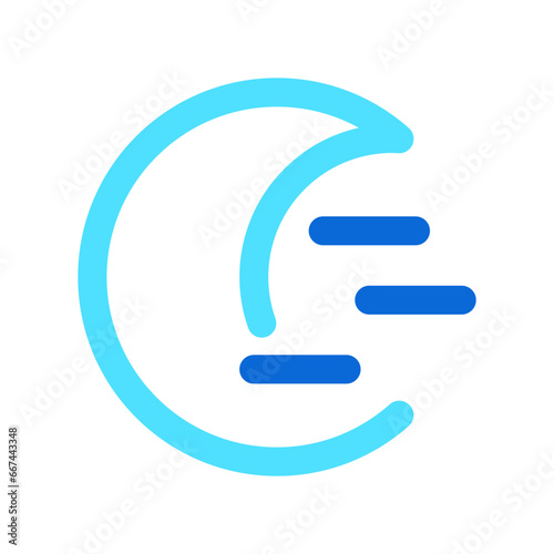 Editable cloudy windy moon vector icon. Part of a big icon set family. Perfect for web and app interfaces, presentations, infographics, etc