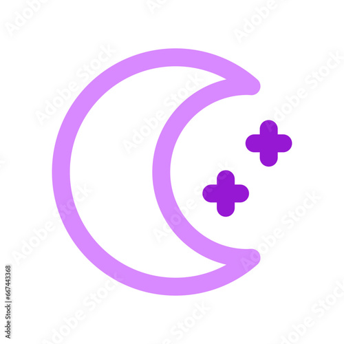 Editable crescent moon and stars vector icon. Part of a big icon set family. Perfect for web and app interfaces, presentations, infographics, etc
