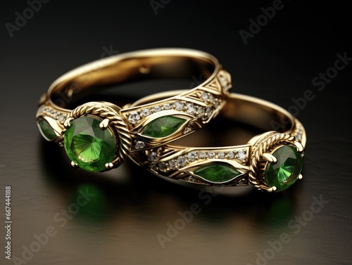 Jewelry wedding ring couple ring gold jade gemstone antique