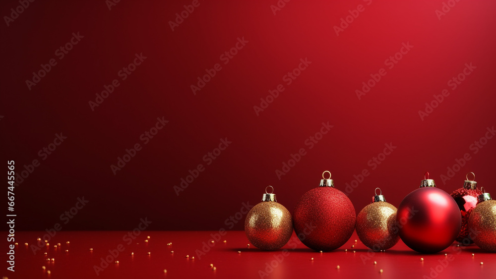 Joyful Christmas Red Background with Ample Copy Space Joyful Christmas Red Background with Ample Copy Space