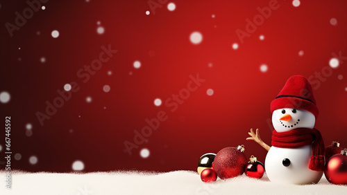 Joyful Christmas Red Background with Ample Copy Space © icehawk33